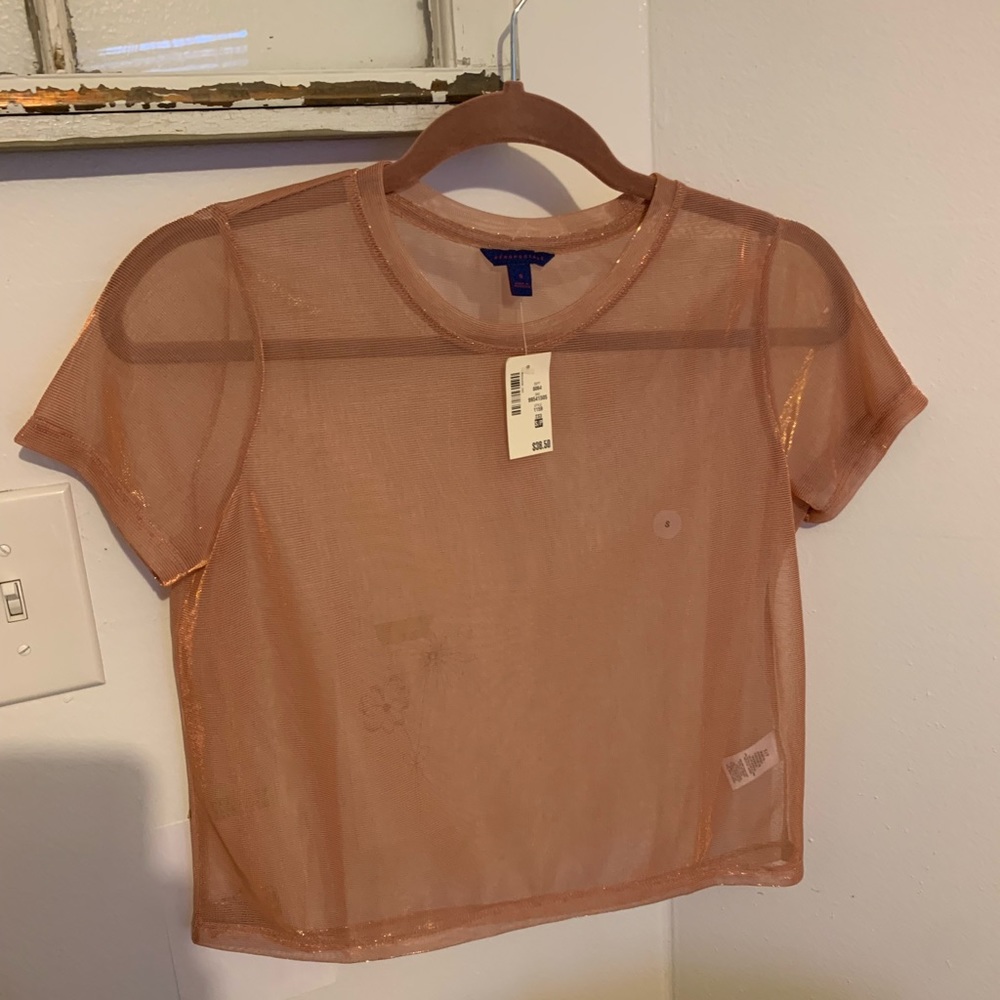 BOGO FREE NWOT shiny crop top